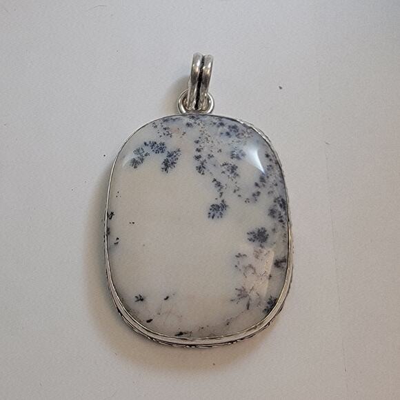 Necklace Pendants Dendritic Opal Handmade Jewelry Sterling Silver Bezel Setting - Picture 2 of 10
